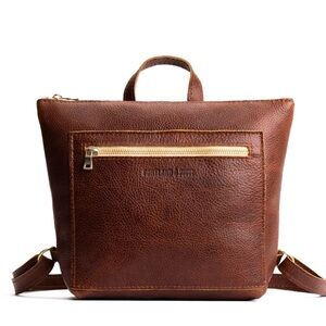 Portland All Leather Tote Backpack nutmeg